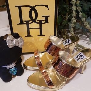 Brand New Gold &Copper Mirrored Sandals